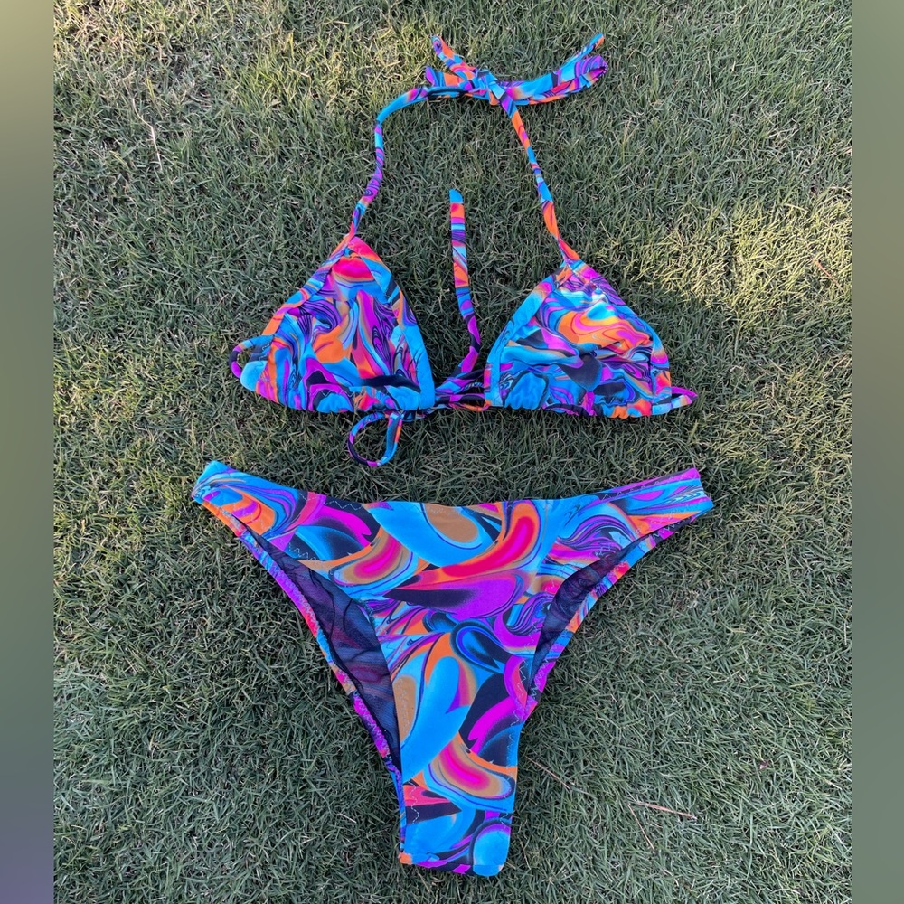 Psychedelic High Cut Bikini Set - image 1